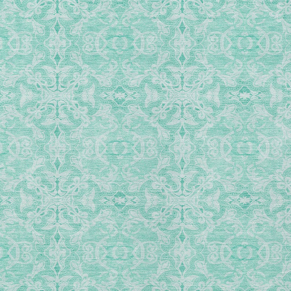 Homeroots 3' Artichoke Green Medallion Washable Area Rug - Stylish, Durable, Indoor Outdoor Decor Solution 10' X 14' Polyester 586845