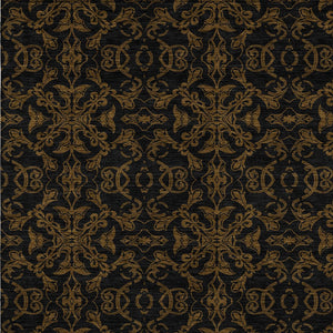 Homeroots 3' Brown And Black Medallion Washable Area Rug - Stylish, Durable, Indoor/Outdoor Decor Solution 3' X 5' Polyester 586846