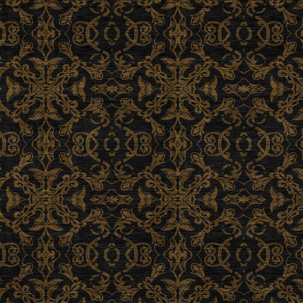 Homeroots 3' Brown And Black Medallion Washable Area Rug - Stylish, Durable, Indoor/Outdoor Decor Solution 5' X 8' Polyester 586847