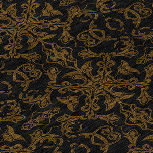 Homeroots 3' Brown And Black Medallion Washable Area Rug - Stylish, Durable, Indoor/Outdoor Decor Solution 8' Round Polyester 586848