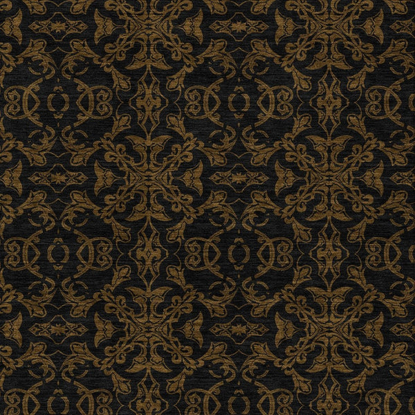 Homeroots 3' Brown And Black Medallion Washable Area Rug - Stylish, Durable, Indoor/Outdoor Decor Solution 8' X 10' Polyester 586849