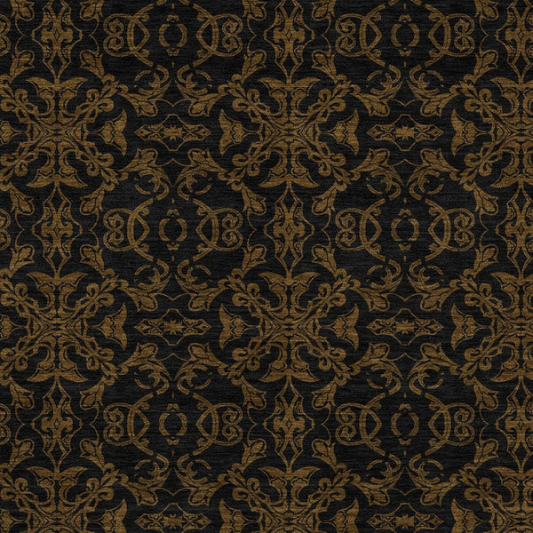 Homeroots 3' Brown And Black Medallion Washable Area Rug - Stylish, Durable, Indoor/Outdoor Decor Solution 9' X 12' Polyester 586850