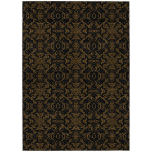 HomeRoots 5' Durable Brown and Black Medallion Washable Area Rug – Stylish Design for Indoor and Outdoor Use 10' X 14' 586851