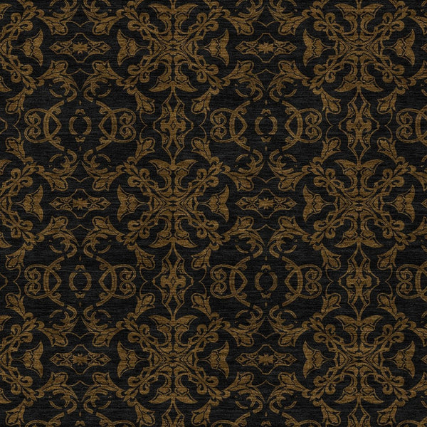 Homeroots 3' Brown And Black Medallion Washable Area Rug - Stylish, Durable, Indoor/Outdoor Decor Solution 10' X 14' Polyester 586851