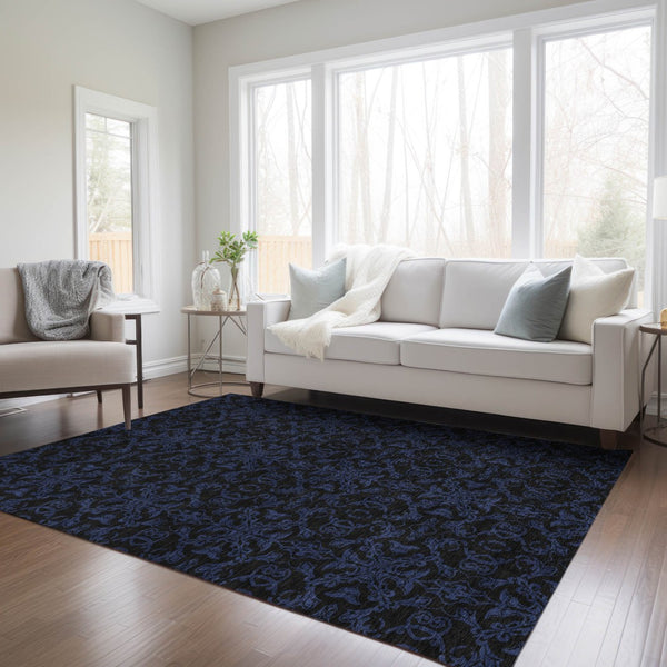 Homeroots 3' Brown And Black Medallion Washable Area Rug - Stylish, Durable, Indoor/Outdoor Decor Solution 3' X 5' Polyester 586852