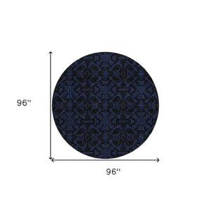 Homeroots 3' Brown And Black Medallion Washable Area Rug - Stylish, Durable, Indoor/Outdoor Decor Solution 8' Round Polyester 586854