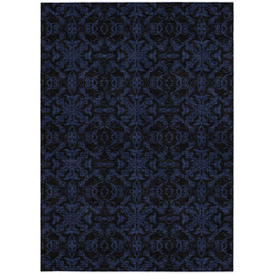 Homeroots 3' Brown And Black Medallion Washable Area Rug - Stylish, Durable, Indoor/Outdoor Decor Solution 8' X 10' Polyester 586855