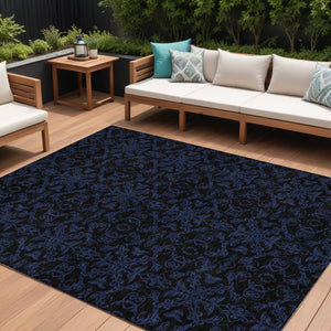 Homeroots 3' Brown And Black Medallion Washable Area Rug - Stylish, Durable, Indoor/Outdoor Decor Solution 8' X 10' Polyester 586855