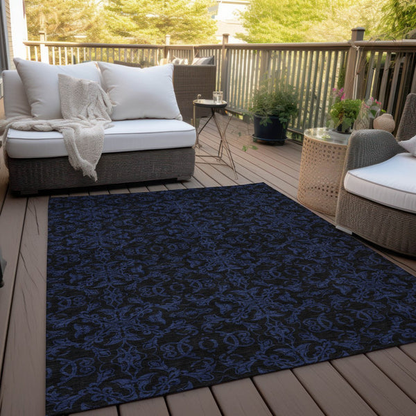 Homeroots 3' Brown And Black Medallion Washable Area Rug - Stylish, Durable, Indoor/Outdoor Decor Solution 8' X 10' Polyester 586855
