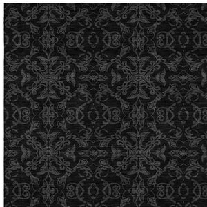 Homeroots 3' Brown And Black Medallion Washable Area Rug - Stylish, Durable, Indoor/Outdoor Decor Solution 3' X 5' Polyester 586858