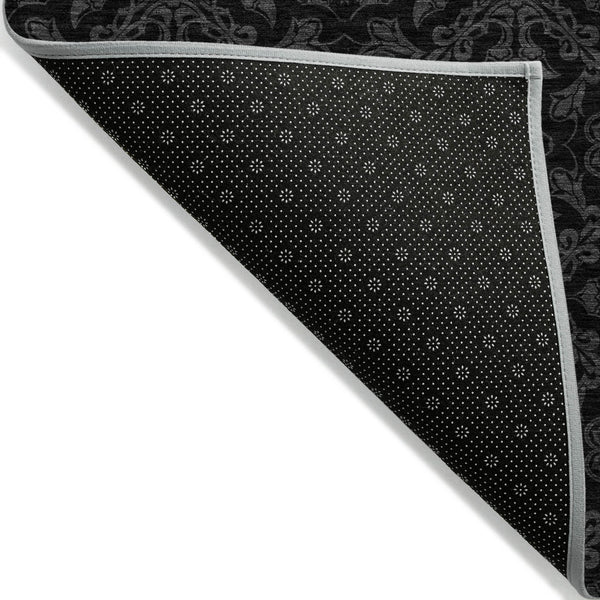 Homeroots 3' Brown And Black Medallion Washable Area Rug - Stylish, Durable, Indoor/Outdoor Decor Solution 5' X 8' Polyester 586859