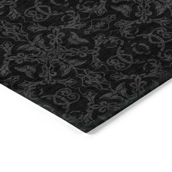 Homeroots 3' Brown And Black Medallion Washable Area Rug - Stylish, Durable, Indoor/Outdoor Decor Solution 8' X 10' Polyester 586861