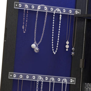 English Elm 360°swivel Jewelry Armoire with Led Lit Interior Full Length Mirror and Locking Drawers W3406P411294