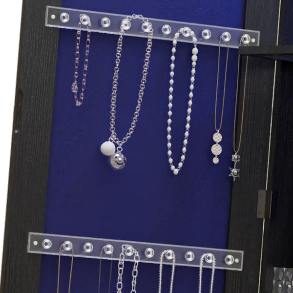 English Elm 360°swivel Jewelry Armoire with Led Lit Interior Full Length Mirror and Locking Drawers W3406P411294