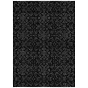Homeroots 3' Brown And Black Medallion Washable Area Rug - Stylish, Durable, Indoor/Outdoor Decor Solution 10' X 14' Polyester 586863