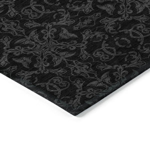 Homeroots 3' Brown And Black Medallion Washable Area Rug - Stylish, Durable, Indoor/Outdoor Decor Solution 10' X 14' Polyester 586863