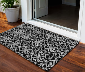 Homeroots 3' Brown And Black Medallion Washable Area Rug - Stylish, Durable, Indoor/Outdoor Decor Solution 3' X 5' Polyester 586864