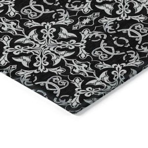 Homeroots 3' Brown And Black Medallion Washable Area Rug - Stylish, Durable, Indoor/Outdoor Decor Solution 3' X 5' Polyester 586864