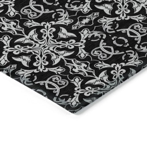 Homeroots 3' Brown And Black Medallion Washable Area Rug - Stylish, Durable, Indoor/Outdoor Decor Solution 3' X 5' Polyester 586864