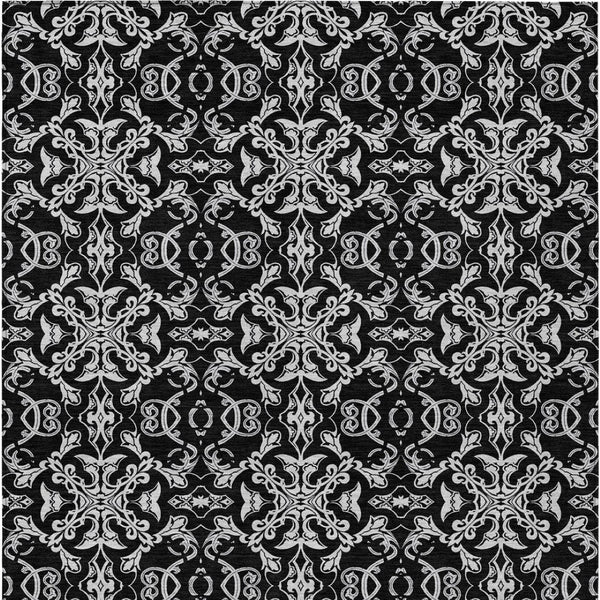 Homeroots 3' Brown And Black Medallion Washable Area Rug - Stylish, Durable, Indoor/Outdoor Decor Solution 5' X 8' Polyester 586865