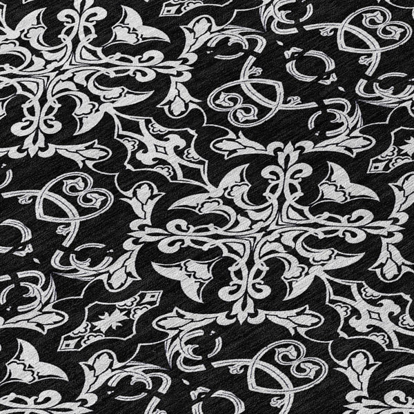 Homeroots 3' Brown And Black Medallion Washable Area Rug - Stylish, Durable, Indoor/Outdoor Decor Solution 8' Round Polyester 586866