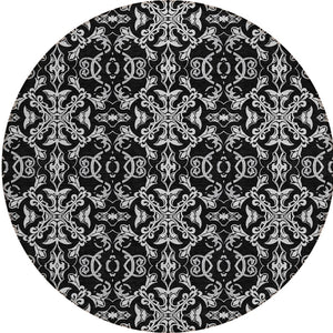 Homeroots 3' Brown And Black Medallion Washable Area Rug - Stylish, Durable, Indoor/Outdoor Decor Solution 8' Round Polyester 586866