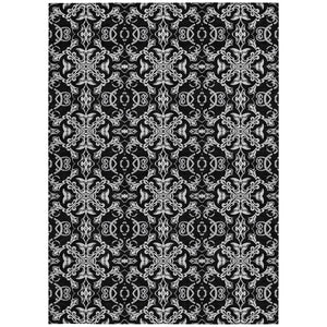 Homeroots 3' Brown And Black Medallion Washable Area Rug - Stylish, Durable, Indoor/Outdoor Decor Solution 8' X 10' Polyester 586867