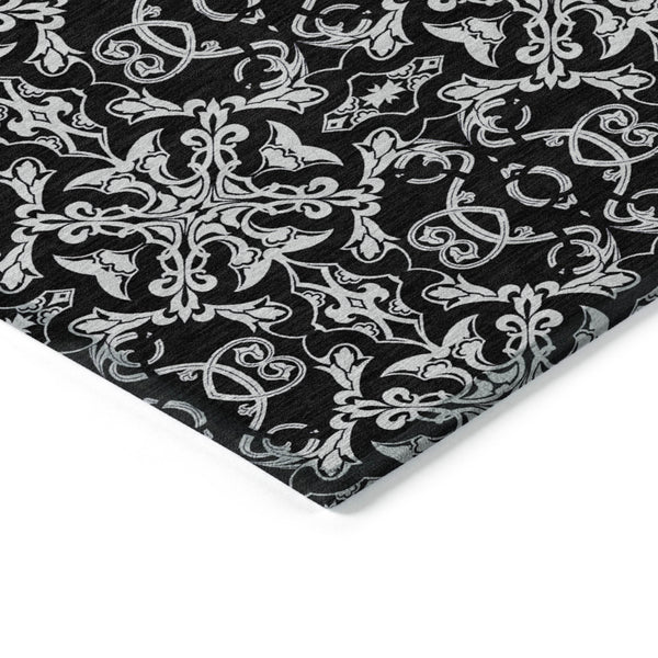 Homeroots 3' Brown And Black Medallion Washable Area Rug - Stylish, Durable, Indoor/Outdoor Decor Solution 9' X 12' Polyester 586868