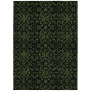 Homeroots 3' Brown And Black Medallion Washable Area Rug - Stylish, Durable, Indoor/Outdoor Decor Solution 3' X 5' Polyester 586870