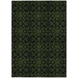 Homeroots 3' Brown And Black Medallion Washable Area Rug - Stylish, Durable, Indoor/Outdoor Decor Solution 3' X 5' Polyester 586870
