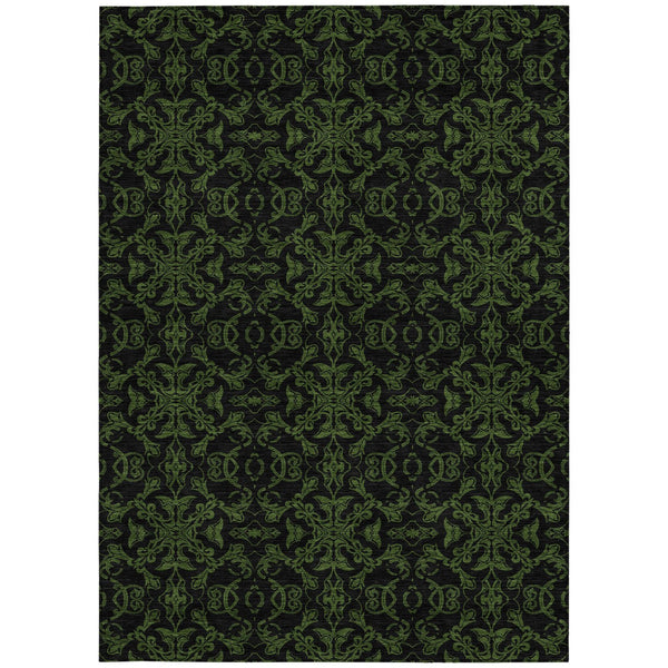 Homeroots 3' Brown And Black Medallion Washable Area Rug - Stylish, Durable, Indoor/Outdoor Decor Solution 3' X 5' Polyester 586870