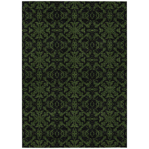 Homeroots 3' Brown And Black Medallion Washable Area Rug - Stylish, Durable, Indoor/Outdoor Decor Solution 3' X 5' Polyester 586870