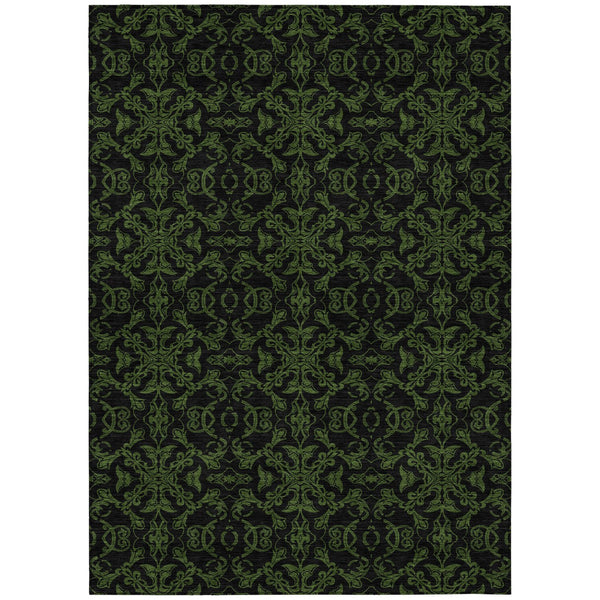 Homeroots 3' Brown And Black Medallion Washable Area Rug - Stylish, Durable, Indoor/Outdoor Decor Solution 3' X 5' Polyester 586870