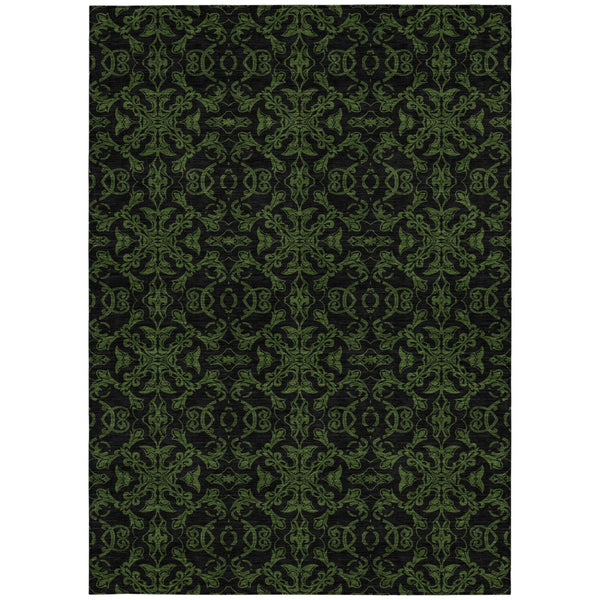 Homeroots 3' Brown And Black Medallion Washable Area Rug - Stylish, Durable, Indoor/Outdoor Decor Solution 5' X 8' Polyester 586871