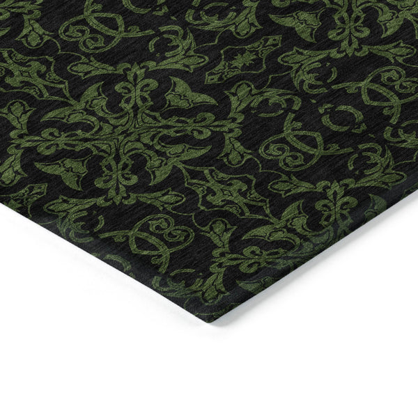 Homeroots 3' Brown And Black Medallion Washable Area Rug - Stylish, Durable, Indoor/Outdoor Decor Solution 5' X 8' Polyester 586871