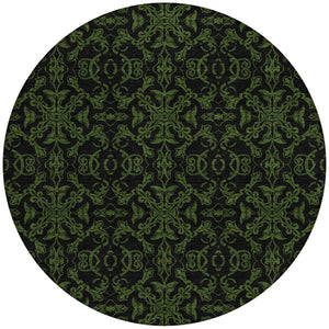 Homeroots 3' Brown And Black Medallion Washable Area Rug - Stylish, Durable, Indoor/Outdoor Decor Solution 8' Round Polyester 586872