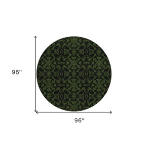 Homeroots 3' Brown And Black Medallion Washable Area Rug - Stylish, Durable, Indoor/Outdoor Decor Solution 8' Round Polyester 586872
