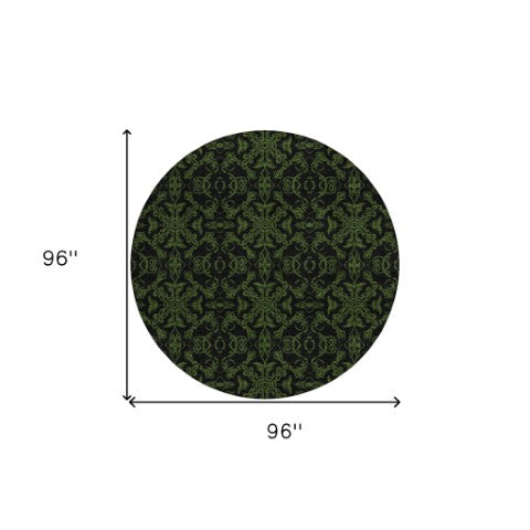 Homeroots 3' Brown And Black Medallion Washable Area Rug - Stylish, Durable, Indoor/Outdoor Decor Solution 8' Round Polyester 586872