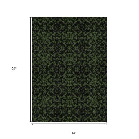 Homeroots 3' Brown And Black Medallion Washable Area Rug - Stylish, Durable, Indoor/Outdoor Decor Solution 8' X 10' Polyester 586873