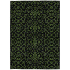 Homeroots 3' Brown And Black Medallion Washable Area Rug - Stylish, Durable, Indoor/Outdoor Decor Solution 9' X 12' Polyester 586874