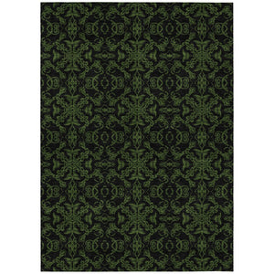 HomeRoots 9' Olive Green Medallion Area Rug - Durable, Washable Design for Indoor & Outdoor Spaces, Stylish Comfort 9' X 12' 586874