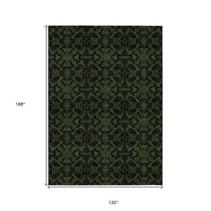 Homeroots 3' Brown And Black Medallion Washable Area Rug - Stylish, Durable, Indoor/Outdoor Decor Solution 10' X 14' Polyester 586875
