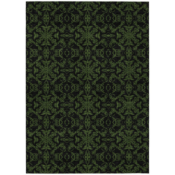 HomeRoots 5' Olive Green Medallion Indoor Outdoor Area Rug - Durable, Washable, Perfect for Any Space! 10' X 14' 586875