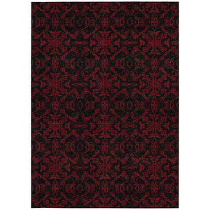 Homeroots 3' Brown And Black Medallion Washable Area Rug - Stylish, Durable, Indoor/Outdoor Decor Solution 3' X 5' Polyester 586876
