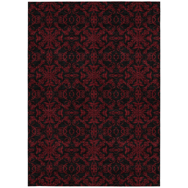 Homeroots 3' Brown And Black Medallion Washable Area Rug - Stylish, Durable, Indoor/Outdoor Decor Solution 3' X 5' Polyester 586876