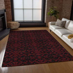 Homeroots 3' Brown And Black Medallion Washable Area Rug - Stylish, Durable, Indoor/Outdoor Decor Solution 3' X 5' Polyester 586876