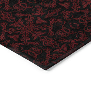 Homeroots 3' Brown And Black Medallion Washable Area Rug - Stylish, Durable, Indoor/Outdoor Decor Solution 5' X 8' Polyester 586877