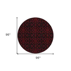 Homeroots 3' Brown And Black Medallion Washable Area Rug - Stylish, Durable, Indoor/Outdoor Decor Solution 8' Round Polyester 586878