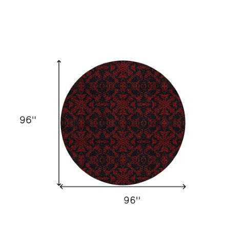 Homeroots 3' Brown And Black Medallion Washable Area Rug - Stylish, Durable, Indoor/Outdoor Decor Solution 8' Round Polyester 586878