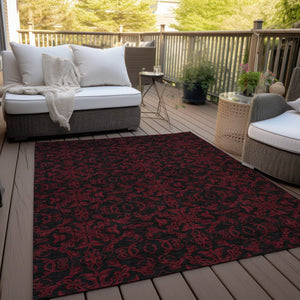 Homeroots 3' Brown And Black Medallion Washable Area Rug - Stylish, Durable, Indoor/Outdoor Decor Solution 8' X 10' Polyester 586879